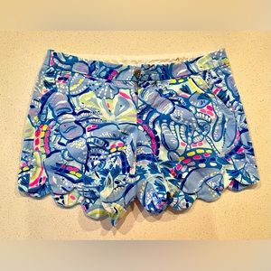 Lilly Pulitzer multicolored scalloped-edged shorts, size 4